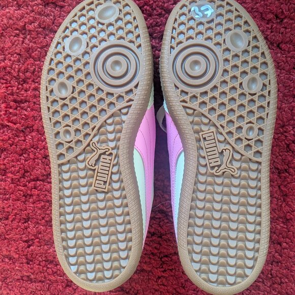 New/Never Worn Puma Palermo Mint Green and Pink Sneakers - Fresh Mint/Fast Pink - Picture 4 of 6